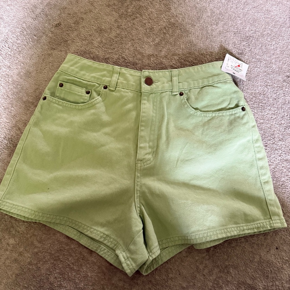 O'Neill Light Green High-Rise Denim Shorts